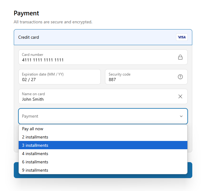 choose installments